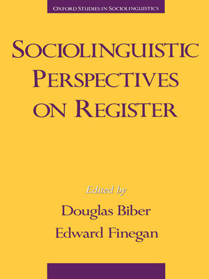 cover image of Sociolinguistic Perspectives on Register